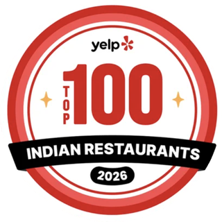 Yelp Top 100 Indian Restaurants 2026 badge