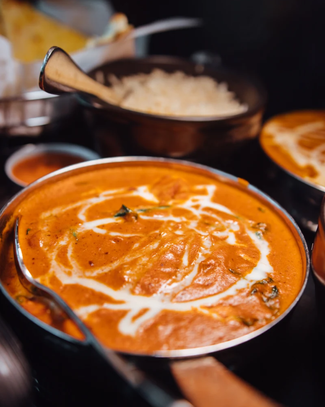 Cream-topped curry served with rice at Zen Curry and Grill